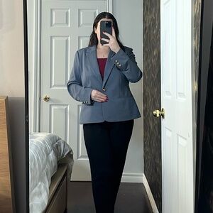 New Suzy Shier grey/blue oversized structured blazer